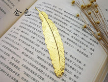 Load image into Gallery viewer, 1pc Creative Retro Feather Metal Bookmark Beautiful Cool Book Page Mark Children Student Gift Stationery School Office Supplies